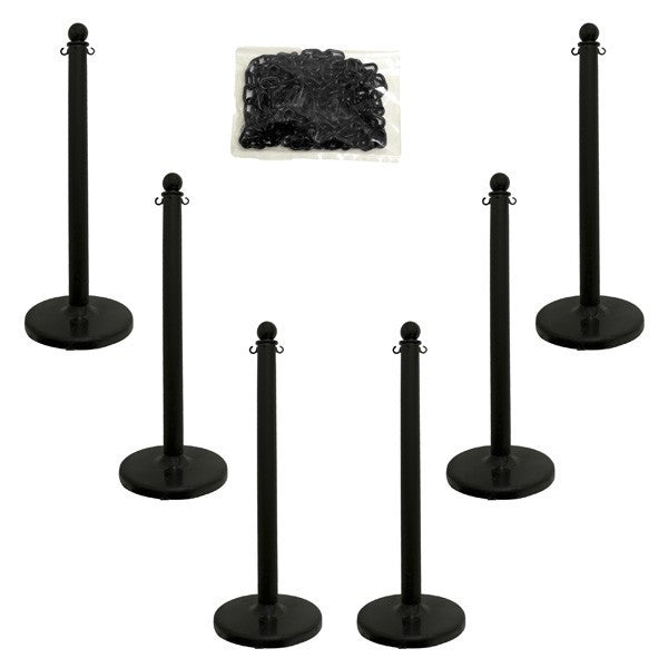 2.5" Pole Plastic Stanchion Kit (40" Height) - 6 Stanchions