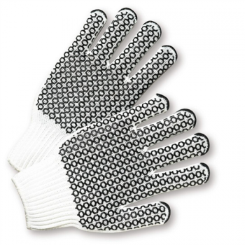 Black Honeycomb Grip String Knit Gloves